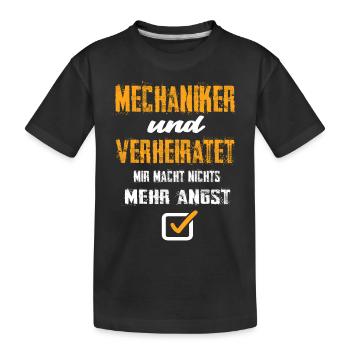 Mechaniker und Verheiratet - Kinder Premium Bio T-Shirt - Schwarz - Vorne