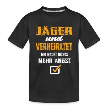 Jäger und Verheiratet - Kinder Premium Bio T-Shirt - Schwarz - Vorne