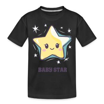 Baby star - Kids' Premium Organic T-Shirt - black - Front