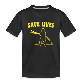 Slogan des pompiers - T-shirt bio Premium Enfant - noir - Devant