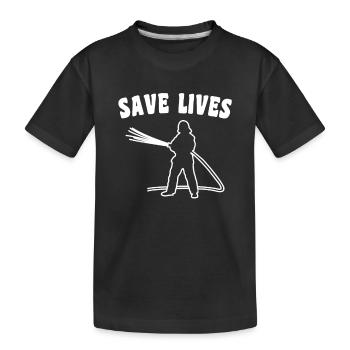 Slogan des pompiers - T-shirt bio Premium Enfant - noir - Devant