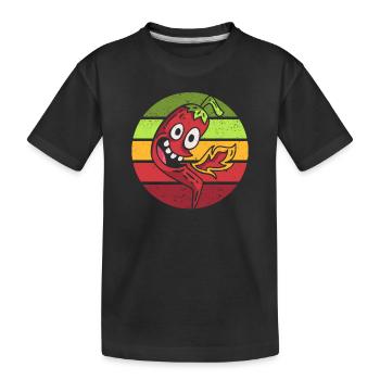 Drôle Extra Sharp Hot Chili Barbecue Peppers Grill - T-shirt bio Premium Enfant - noir - Devant