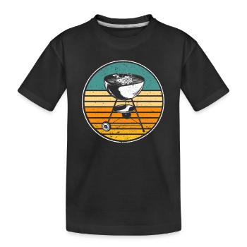BBQ Grill Meat Lovers Retro Barbecue 80s - T-shirt bio Premium Enfant - noir - Devant
