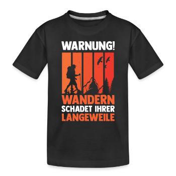 Bergsteiger Wald Bergwandern Wanderer Wandern - Kinder Premium Bio T-Shirt - Schwarz - Vorne