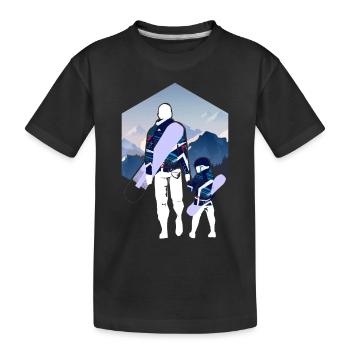 Father's Day Dad and Son Matching Snowboarding - Kinder Premium Bio T-Shirt - Schwarz - Vorne