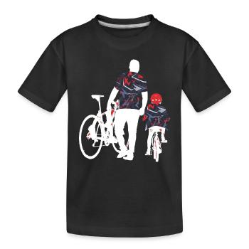 Vatertags Papa und Sohn die Matching Radfahrer - Kinder Premium Bio T-Shirt - Schwarz - Vorne