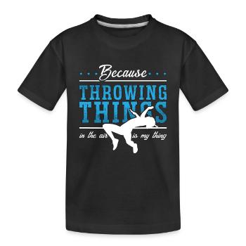 Track And Field Because Throwing Things Sprinting - Kids' Premium Organic T-Shirt - black - Front