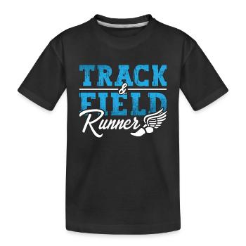 Track And Field Runner Loves Triathlon Sprinting - Kids' Premium Organic T-Shirt - black - Front