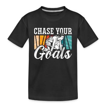 Track And Field Chase Your Goals Retro Sprinting - Kids' Premium Organic T-Shirt - black - Front
