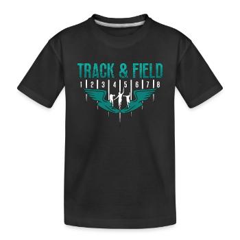 Track And Field Athletic Training Runner Sprinting - Kids' Premium Organic T-Shirt - black - Front