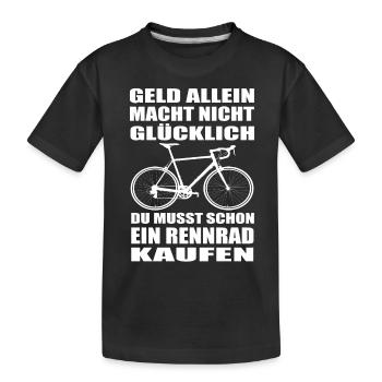 Rennrad - Kinder Premium Bio T-Shirt - Schwarz - Vorne