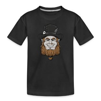 Gothic Leprechaun Pisces Leprechaun Leprechaun mem - Kinder Premium Bio T-Shirt - Schwarz - Vorne