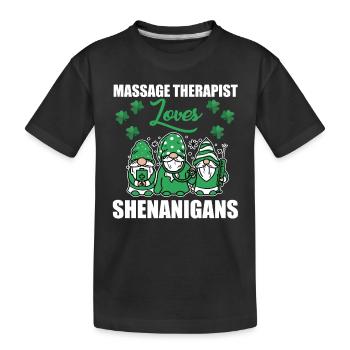 Masseur loves Shenanigan's St. Patrick's Day - Kids' Premium Organic T-Shirt - black - Front