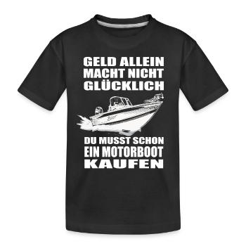 Motorboot - Kinder Premium Bio T-Shirt - Schwarz - Vorne