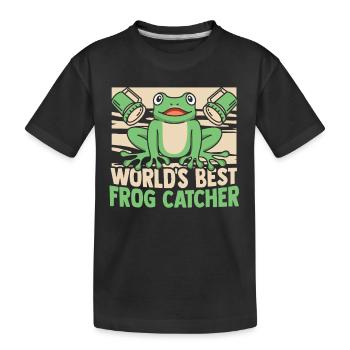 World's Best Frog Catcher Kröte Kaulquappe Frosch - Kinder Premium Bio T-Shirt - Schwarz - Vorne