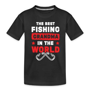 fischer großmutter - Kinder Premium Bio T-Shirt - Schwarz - Vorne