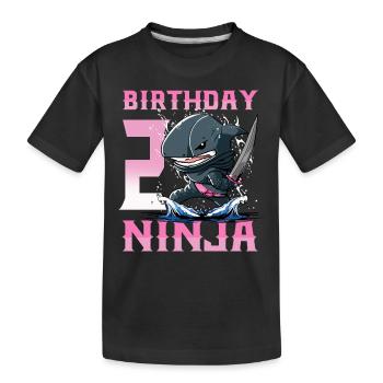 Shark Ninja I’m 2 - Action Anniversaire sous-marin - T-shirt bio Premium Enfant - noir - Devant