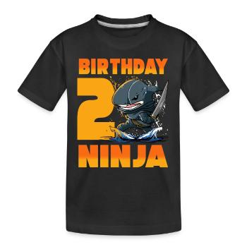 Shark Ninja I’m 2 - Action Anniversaire sous-marin - T-shirt bio Premium Enfant - noir - Devant
