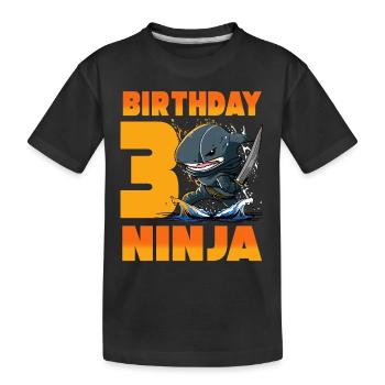 Shark Ninja I’m 3 - Action Anniversaire sous-marin - T-shirt bio Premium Enfant - noir - Devant
