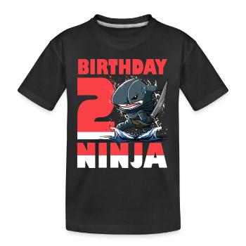 Shark Ninja I’m 2 - Action Anniversaire sous-marin - T-shirt bio Premium Enfant - noir - Devant