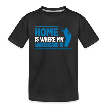 La maison est l’endroit où mon wakeboard est drôle wakeboard - T-shirt bio Premium Enfant - noir - Devant