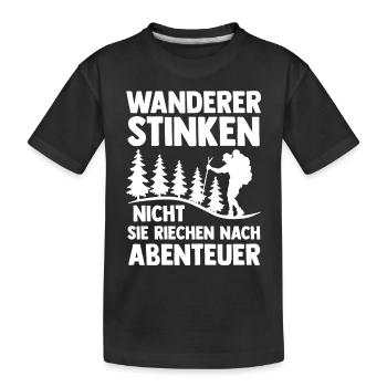 Bergsteiger Wald Bergwandern Wanderer Wandern - Kinder Premium Bio T-Shirt - Schwarz - Vorne