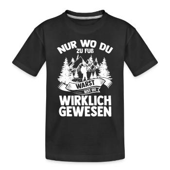 Bergsteiger Wald Bergwandern Wanderer Wandern - Kinder Premium Bio T-Shirt - Schwarz - Vorne