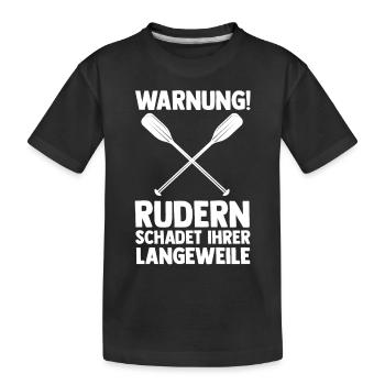 Paddeln Rudern Ruderer - Kinder Premium Bio T-Shirt - Schwarz - Vorne