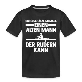 Paddeln Rudern Ruderer - Kinder Premium Bio T-Shirt - Schwarz - Vorne