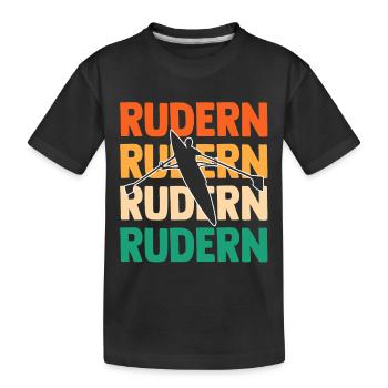 Paddeln Rudern Ruderer - Kinder Premium Bio T-Shirt - Schwarz - Vorne