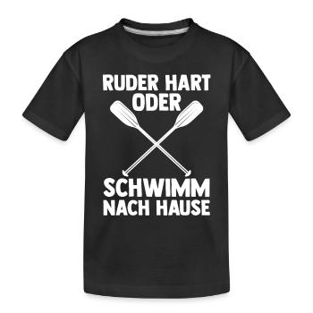 Paddeln Rudern Ruderer - Kinder Premium Bio T-Shirt - Schwarz - Vorne