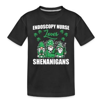 Endoskopie Krankenschwester St. Patricks Day - Kinder Premium Bio T-Shirt - Schwarz - Vorne
