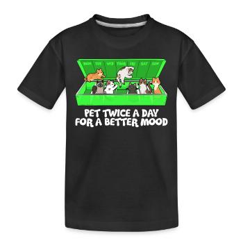 Kitty Cat Lady Main Coon Glück Happiness - Kinder Premium Bio T-Shirt - Schwarz - Vorne
