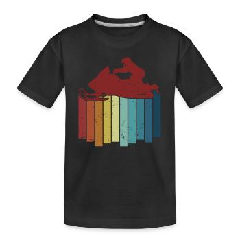 Rétro Motoneige Motoneige Moto de neige - T-shirt bio Premium Enfant - noir - Devant