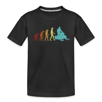 Snowmobile Evolution Snowmobile Motorschlitten - Kinder Premium Bio T-Shirt - Schwarz - Vorne