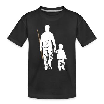 Vatertags Papa und Sohn Passende Billardspieler - Kinder Premium Bio T-Shirt - Schwarz - Vorne