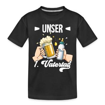 Erster Vatertag - Kinder Premium Bio T-Shirt - Schwarz - Vorne