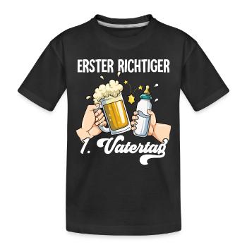 Erster Vatertag - Kinder Premium Bio T-Shirt - Schwarz - Vorne