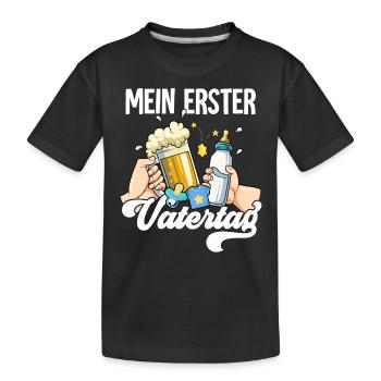 Mein Erster Vatertag - Kinder Premium Bio T-Shirt - Schwarz - Vorne