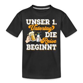 Erster Vatertag - Kinder Premium Bio T-Shirt - Schwarz - Vorne