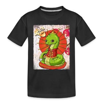 Year of the Serpent Lunar New Year Chinese - Kids' Premium Organic T-Shirt - black - Front