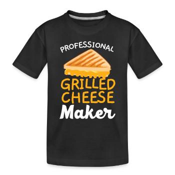 Professional grilled cheese maker Cheesy - Kids' Premium Organic T-Shirt - black - Front