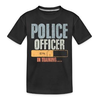 Retro Police Officer In Training Back The Blue A - Kids' Premium Organic T-Shirt - black - Front