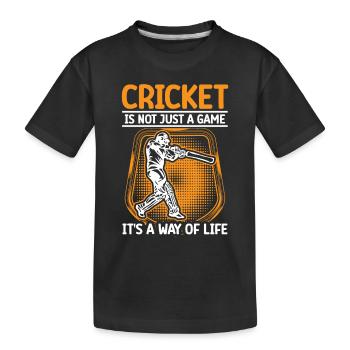 Cricket is a way of life - Kids' Premium Organic T-Shirt - black - Front