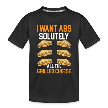 Ich will unbedingt den ganzen gegrillten Käse Käse - Kinder Premium Bio T-Shirt - Schwarz - Vorne