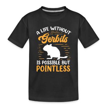 La vie sans rongeur gerbille Gerbille - T-shirt bio Premium Enfant - noir - Devant