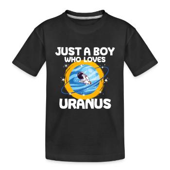 Cadeau de la planète Uranus - T-shirt bio Premium Enfant - noir - Devant