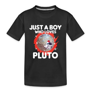 Cadeau de la planète Pluton - T-shirt bio Premium Enfant - noir - Devant
