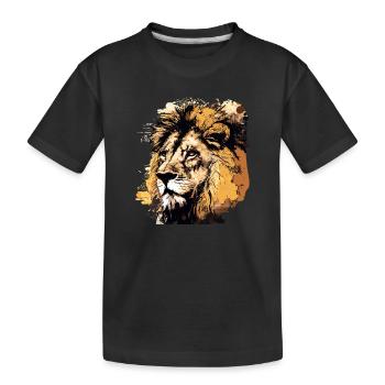 Lion - Kids' Premium Organic T-Shirt - black - Front