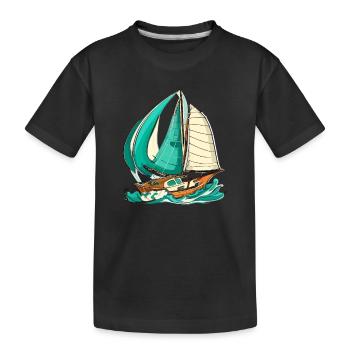 Boat Sailboat Sailing - Kids' Premium Organic T-Shirt - black - Front